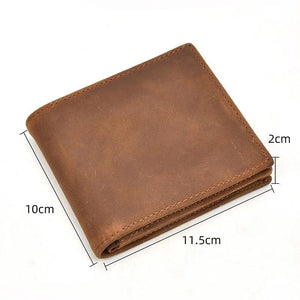 Men Wallet Real Cow Leather Short Wallet Vintage Crazy horse Leather Wallets