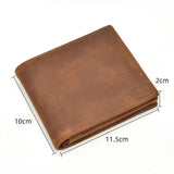Men Wallet Real Cow Leather Short Wallet Vintage Crazy horse Leather Wallets