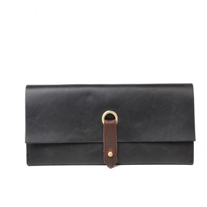 Crazy Horse Leather Long Wallet Large Capacity Clutch Bag