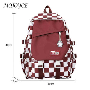 Harajuku School Backpacks Large Capacity Plaid School Bag Travel Daypack