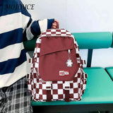 Harajuku School Backpacks Large Capacity Plaid School Bag Travel Daypack