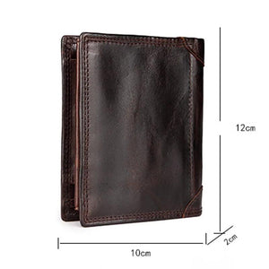 Men's Retro Leather Short Wallet European & American Style