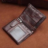 Men's Retro Leather Short Wallet European & American Style
