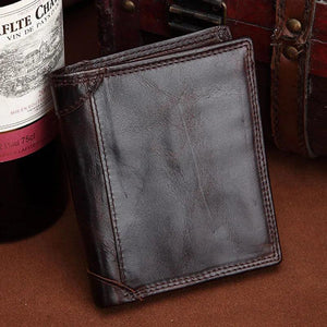 Men's Retro Leather Short Wallet European & American Style