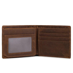 Vintage Men's Leather Wallet with Zipper Pocket
