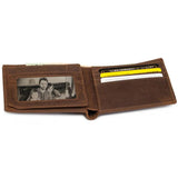 Vintage Men's Leather Wallet with Zipper Pocket