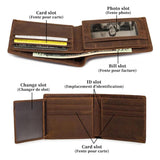 Vintage Men's Leather Wallet with Zipper Pocket