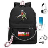 Anime Hunter Nylon Backpack Schoolbag Casual USB Charge Cartoon Teenger T