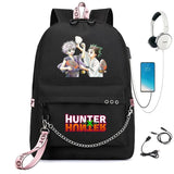 Anime Hunter Nylon Backpack Schoolbag Casual USB Charge Cartoon Teenger T