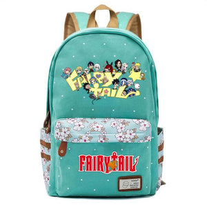 Anime Fairy Tail Teenager Zip Packsack Casual Backpack Unisex Student Schoolbag
