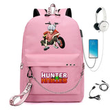 Anime Hunter Hunter Nylon Backpack Casual USB Charge Schoolbag Packsack