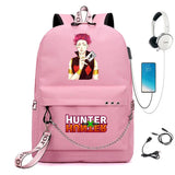 Anime Hunter Hunter Nylon Backpack Casual USB Charge Schoolbag Packsack