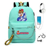 Cardcaptor Sakura Nylon Backpack Casual USB Charge Schoolbag Packsack Cartoon