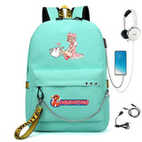 Cardcaptor Sakura Nylon Backpack Casual USB Charge Schoolbag Packsack Cartoon