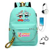Cuphead Nylon Backpack Cartoon Student Teenager Schoolbag