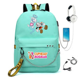 Cuphead Nylon Backpack Cartoon Student Teenager Schoolbag