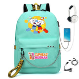 Cuphead Nylon Backpack Cartoon Student Teenager Schoolbag