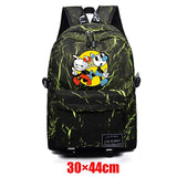 Cuphead Teenager Fabric Backpack Zipper Schoolbag Unisex Mochila