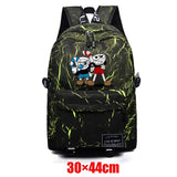 Cuphead Teenager Fabric Backpack Zipper Schoolbag Unisex Mochila
