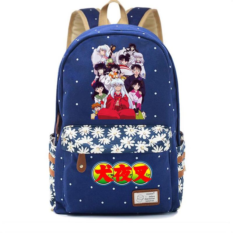 Anime Inuyasha Canvas Schoolbag Packsack Casual High Teenger Mochila Unisex