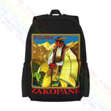 Zakopane Poland 01 Large Capacity Backpack Vintage Art Print