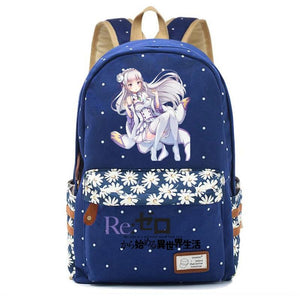 Re:Zero Zip Packsack Casual Backpack Unisex Student Schoolbag