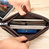Men Wallets Male Purse Clutch Zipper Leather Handy Bag Carteira
