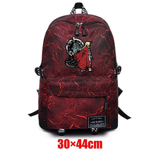 Fullmetal Alchemist Packsack Fabric Unisex Backpack Zip Teenager Schoolbag