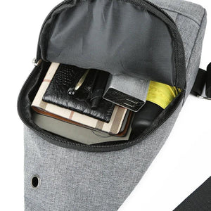 Small Sling Backpack Crossbody Chest Shoulder Bag with Earphone Hole