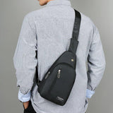Small Sling Backpack Crossbody Chest Shoulder Bag with Earphone Hole