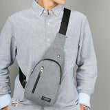 Small Sling Backpack Crossbody Chest Shoulder Bag with Earphone Hole