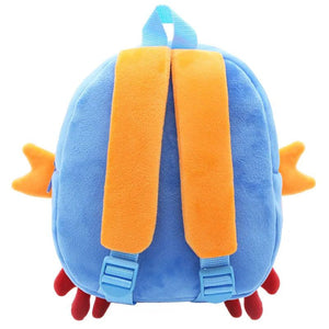 Personalised Crab Toddler Backpack, Soft Plush Mini Travel Bag