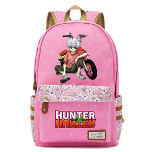 Anime Hunter Hunter Zipper Backpack Student Pink Schoolbag
