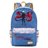 Anime Tokyo Ghoul Zip Print Backpack Student Schoolbag Canvas Packsack