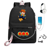 Anime Inuyasha Backpack USB Charging Headphone Unisex Schoolbag