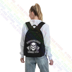 Skull Weights Gym Backpack Vintage Art Print 3D Printing