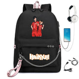 Haikyuu Anime Unisex Backpack with USB Charging Port and Headphone Jack