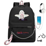 Anime Tokyo Ghoul Backpack USB Charging Headphone Student Schoolbag