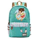 Anime Spirited Away Canvas Backpack Teenger Packsack Casual Zip Schoolbag