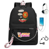 Cuphead Nylon Print Backpack Schoolbag with USB Charge