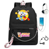 Cuphead Nylon Print Backpack Schoolbag with USB Charge