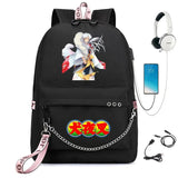 Inuyasha Nylon Backpack Schoolbag USB Charge Teen Travel Laptop Bag