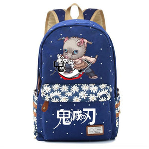 Anime Demon Slayer Canvas Schoolbag Teenager Packsack High Casual Knapsack