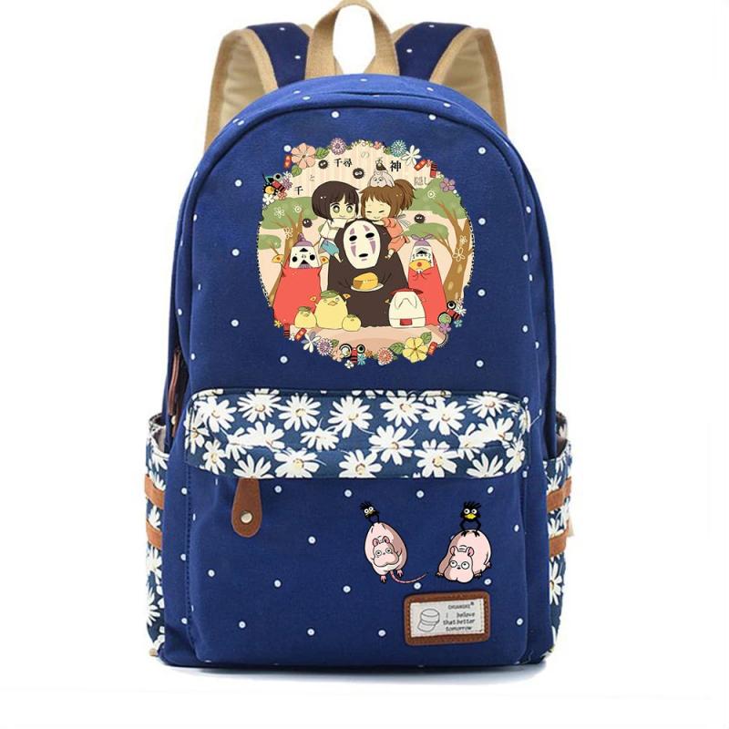 Spirited Away Canvas Backpack Casual Schoolbag High Packsack