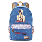 Tokyo Ghoul Canvas Backpack Teenger Zip Packsack Casual Print Knapsack Student