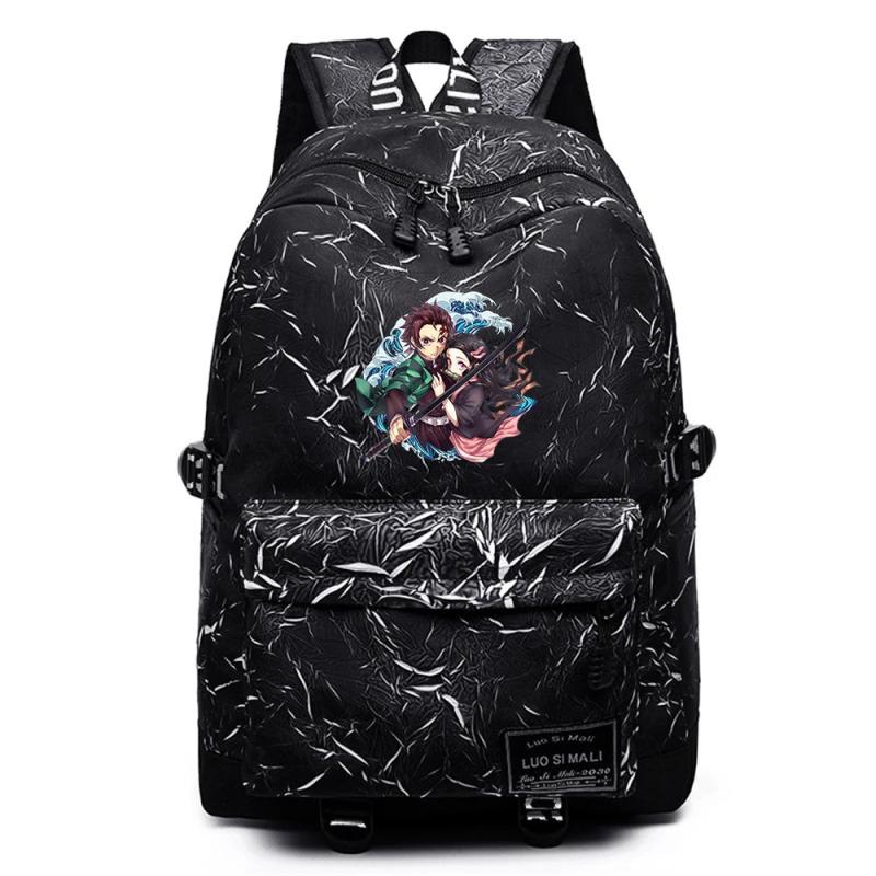 Anime Demon Slayer High Schoolbag Casual Packsack Mochila Student Travel Bag