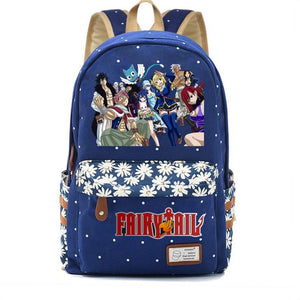 Anime Fairy Tail Backpack Canvas Casual Packsack Schoolbag