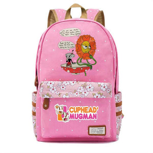 Anime Cuphead Canvas Backpack Teenger High Packsack Casual