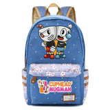 Anime Cuphead Canvas Backpack Teenger Zipper Packsack Casual Print