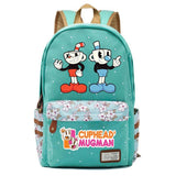 Anime Cuphead Canvas Backpack Teenger Zipper Packsack Casual Print